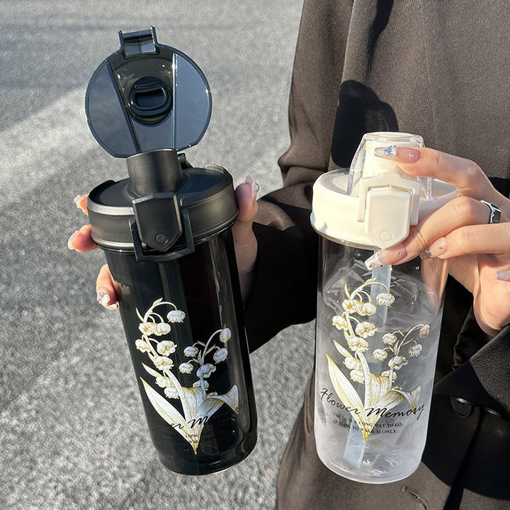 Dame Isolasjon Drikkeflaske med elegant blomsterdesign Skanto