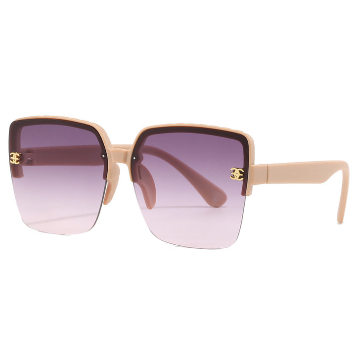 Dame oversized kvadratisk solbrille med høykvalitets linser Skanto