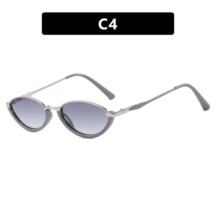 Dame moter Cat-Eye solbriller med to-farget ramme og UV-beskyttelse Skanto