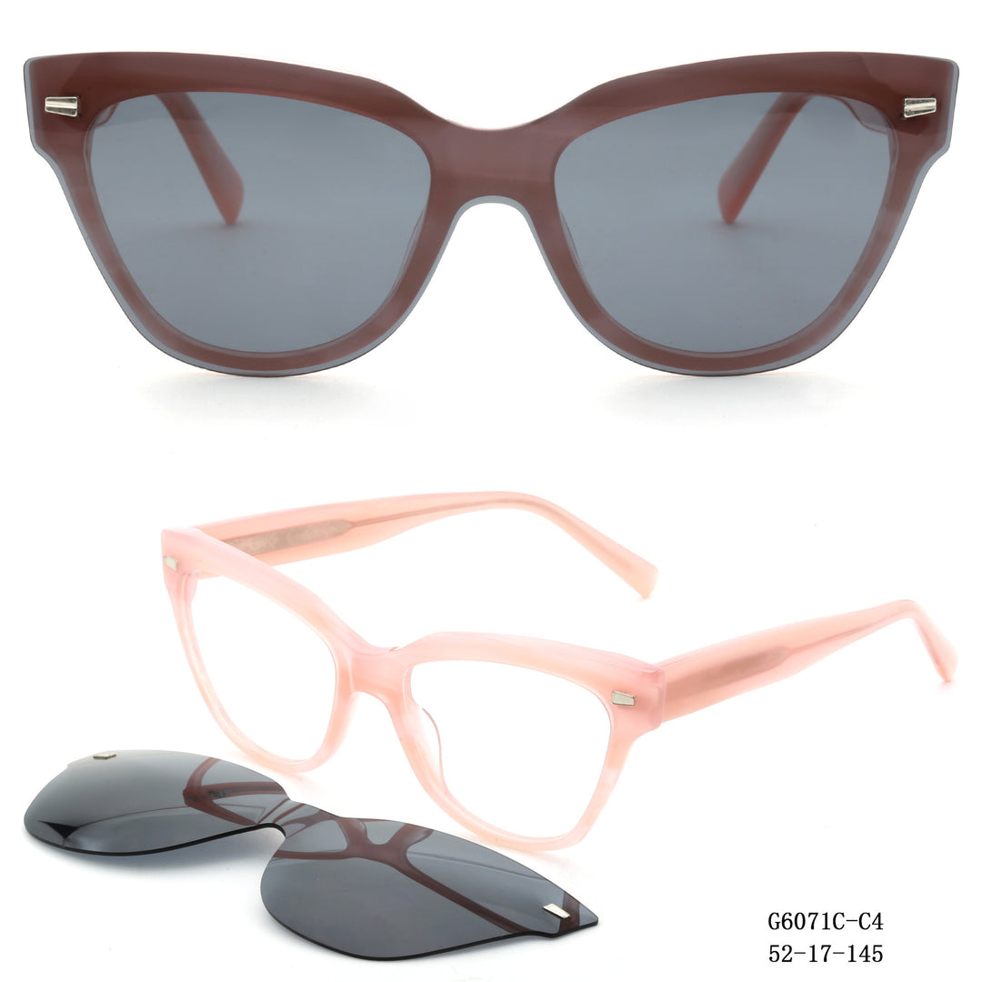 Dame moter Cat-Eye solbriller med avtakbare glass Skanto