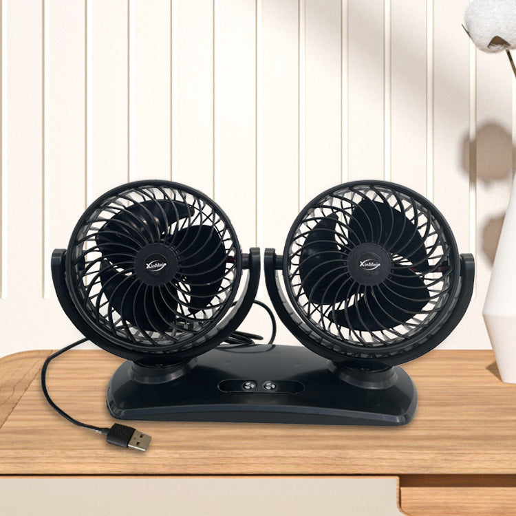 Dual-Head Bærbar Bil Ventilasjonsvifte Skanto