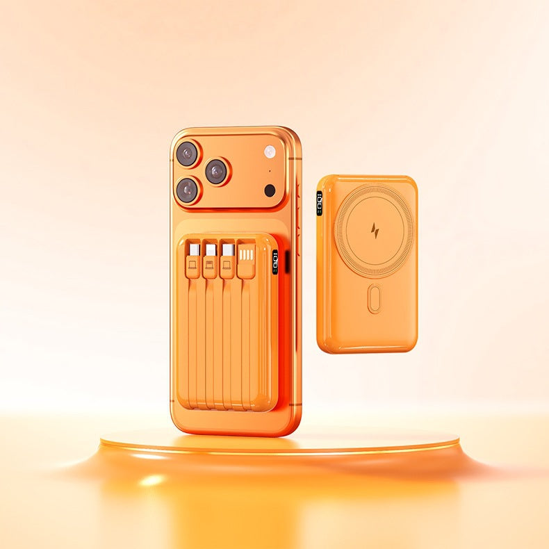 Powerbank med integrert ladekabel og stilfullt design Skanto