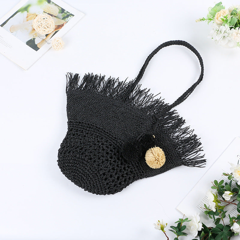 Elegant kurvveske med frynset design Skanto
