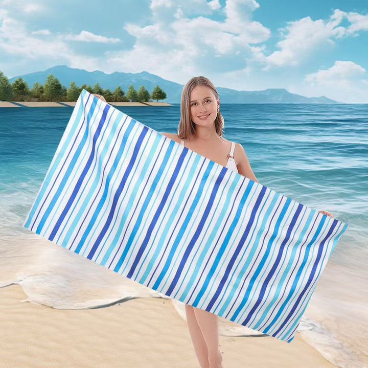 Ladies beach towel with maritime stripe pattern Skanto
