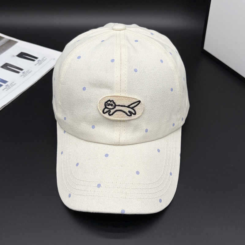 Dame Polka Dot Brodert Baseball Cap Skanto
