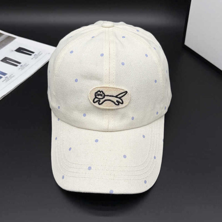Dame Polka Dot Brodert Baseball Cap Skanto