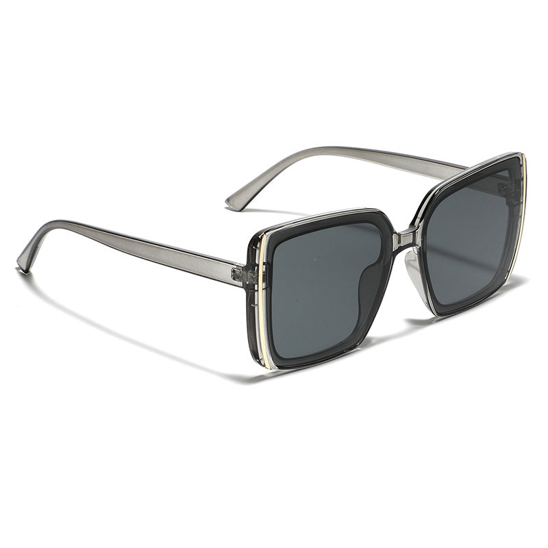 Dame oversized Designer-solbrille med unik ramme Skanto