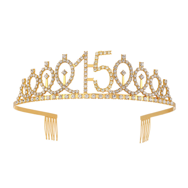 Damer krystall dekorert tiara med elegant design Skanto