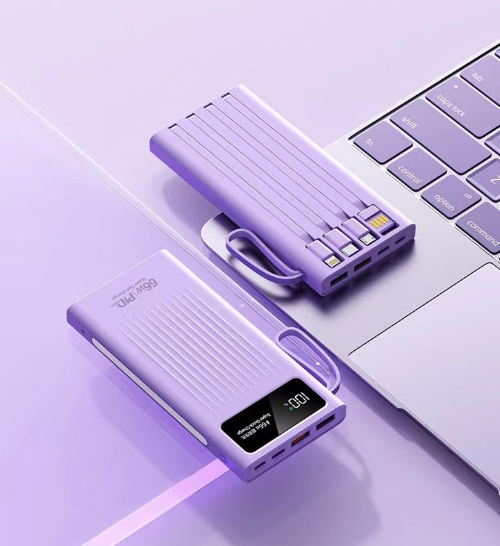 Bærbar powerbank med LCD-skjerm og hurtigladingsfunksjon Skanto
