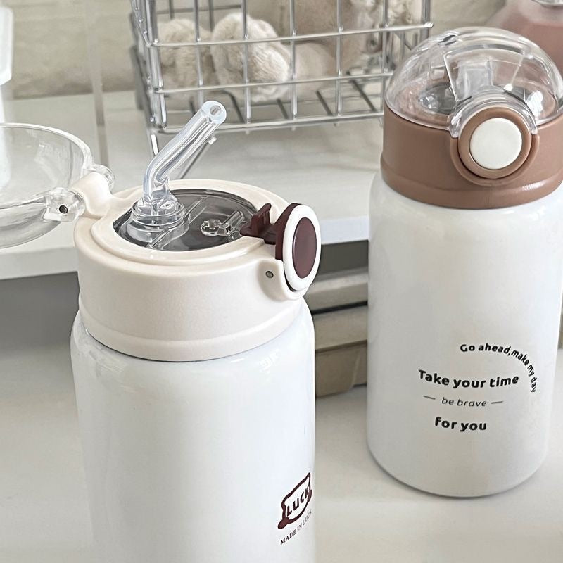 Damen Isoliertrinkflasche mit innovativem Klappdeckel und praktischem Griff Skanto