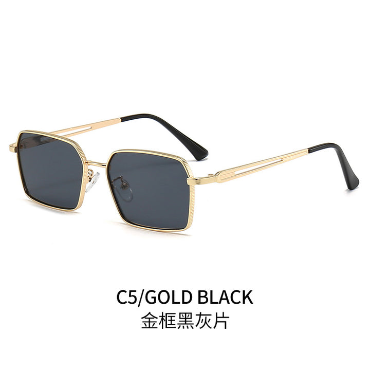 Dame kvadratisk solbrilles med minimalistiske metallaccents Skanto