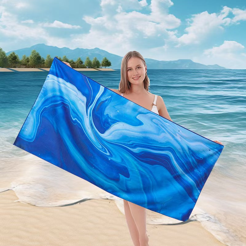 Ladies beach towel with maritime stripe pattern Skanto
