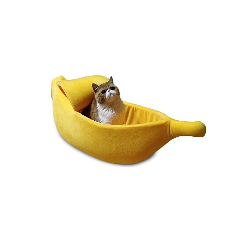 Bananformet Koselig Kattebed  Hundeseng