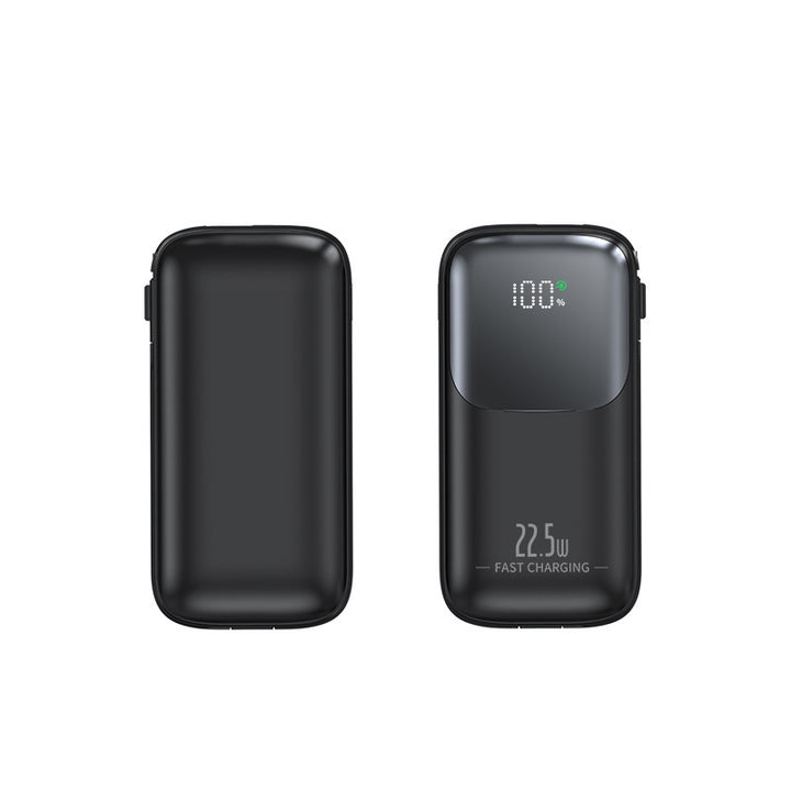Høyytelses powerbank med intelligent ladeindikator og integrert kabel Skanto