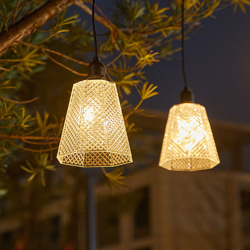 Krystallmønstret solpendellampe USB-oppladbar LED Skanto