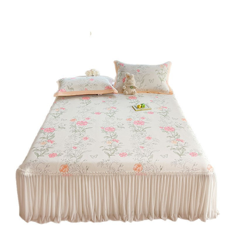 Dame Elegant og dekorativ sengeteppe-sett med lyst blomsterdesign Skanto