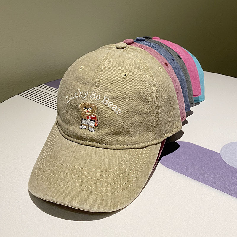 Unisex Avslappet Brodert Bjørn Caps Skanto