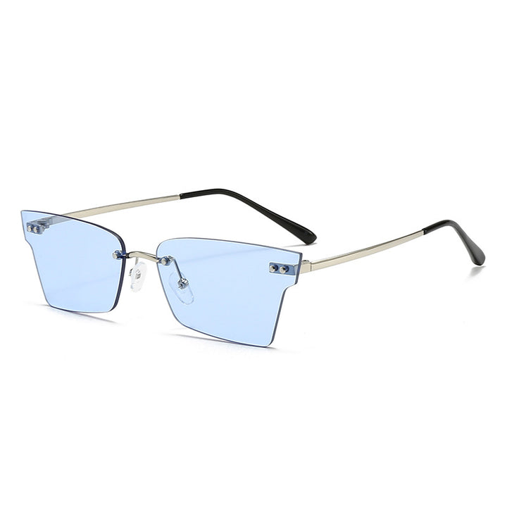 Dame trendy geometrisk solbrille med ultralett ramme Skanto