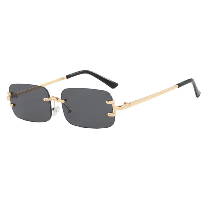 Dame kvadratisk solbrille med høykvalitets metallramme Skanto