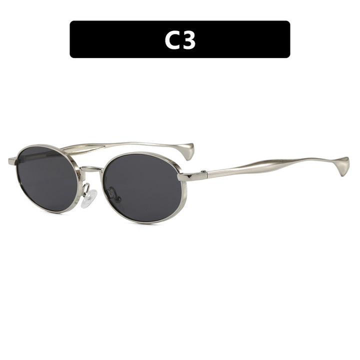 Dame robust rund solbrille med speilglass Skanto
