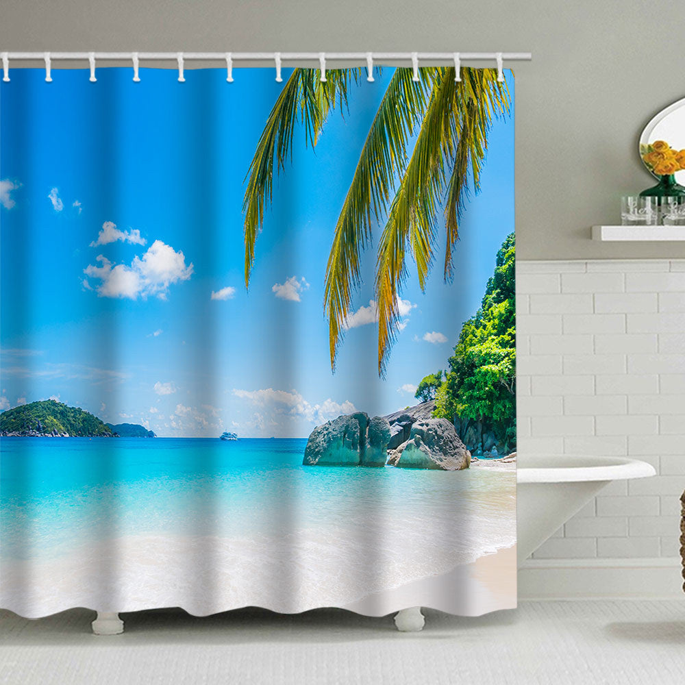 Tropisk Strand Scene Dusjforheng Skanto
