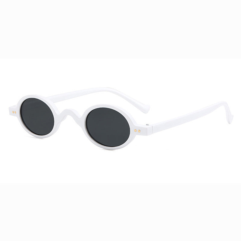 Dame rund solbrille i retrostil Skanto