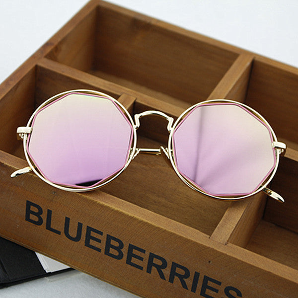 Dame Mote Åttekantet Solbrille med speilglass Skanto