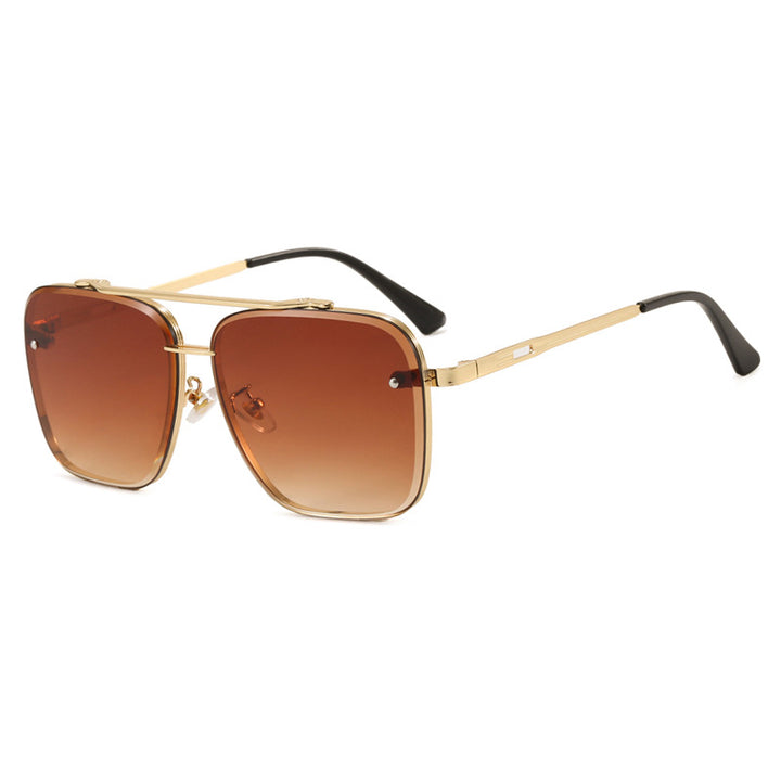 Dame kvadratisk solbrille med beskyttende glass og moderne metallramme Skanto