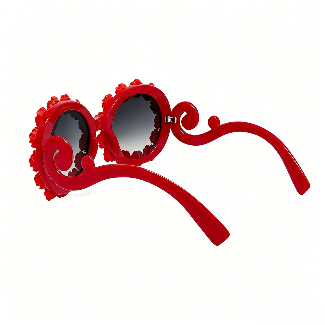 Dame Designer-solbrille med blomsterdetaljer Skanto