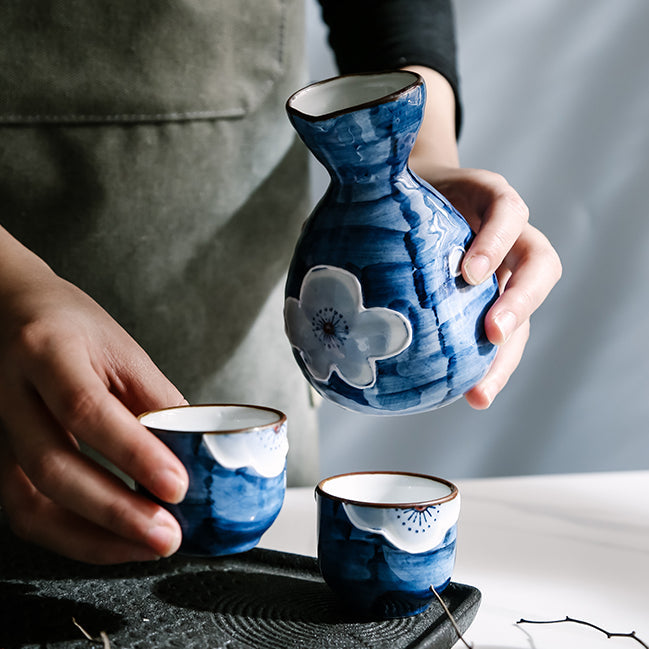 Japansk Sakura Håndlagde Keramiske Sake Sett | Skanto