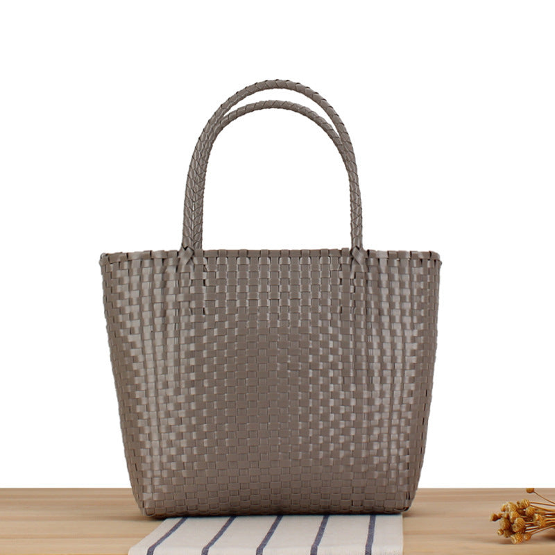 Moderne strandveske med slitesterk flette Skanto