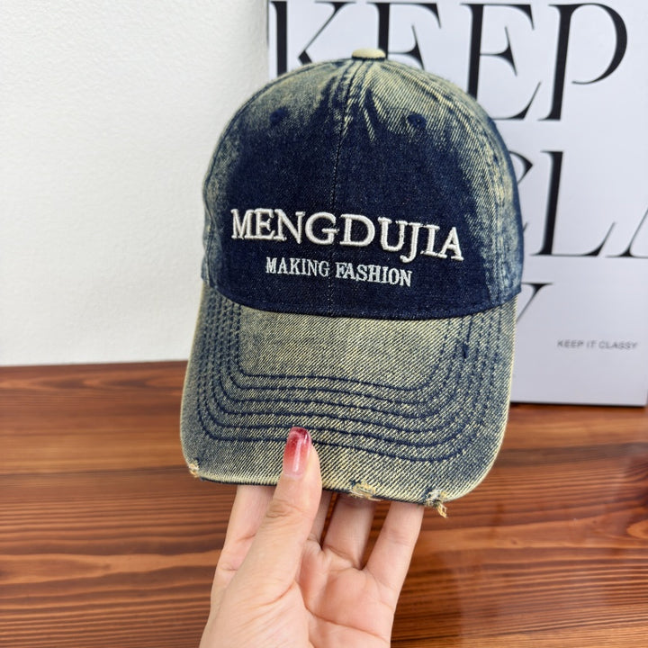Herre Slitt Denim Baseball Cap Skanto 1784270408