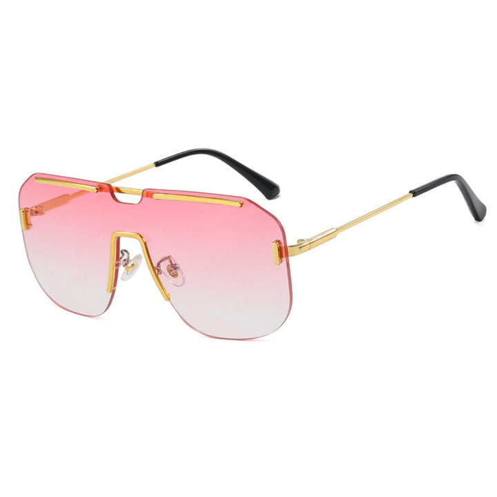 Dame geometrisk solbrille med stilramme i metall og UV-beskyttelse Skanto
