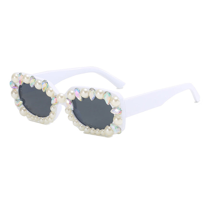 Damer elegant solbrille med perlepynt Skanto