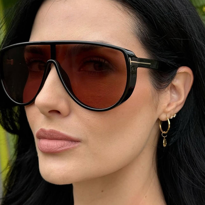 Dame elegant oversized solbrille med markant design og UV-beskyttelse Skanto