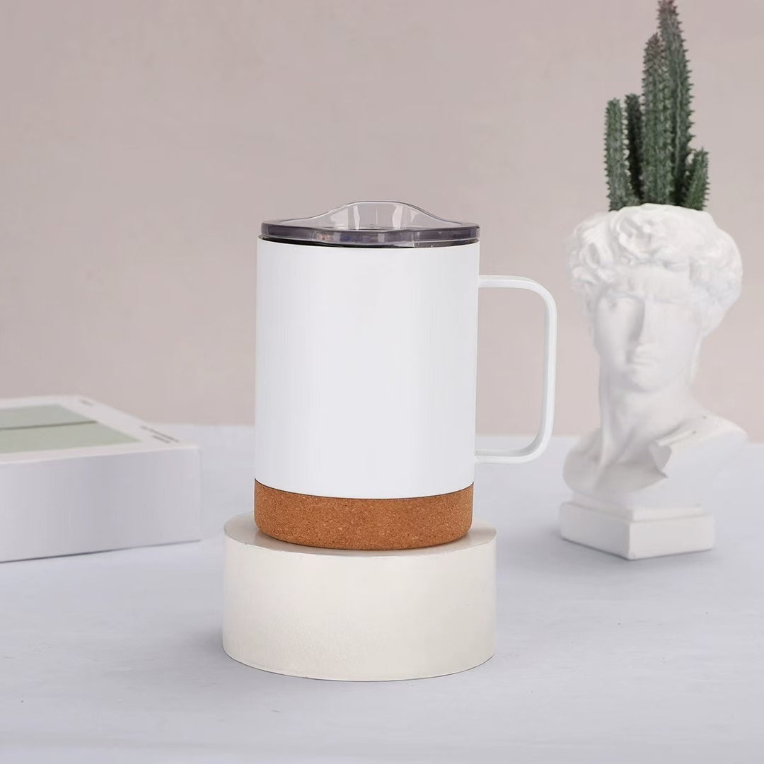Damer elegant kaffekopp med korkbunn og gjennomsiktig lokk Skanto
