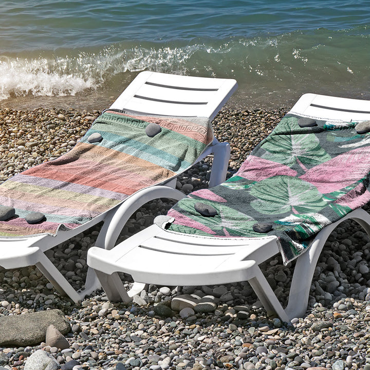 Strandhåndkle i hudvennlig mikrofiber med kreativ mønstermiks Skanto