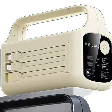 Bærbar solcelle-powerbank med integrert LED-skjerm og ergonomisk bærehåndtak Skanto