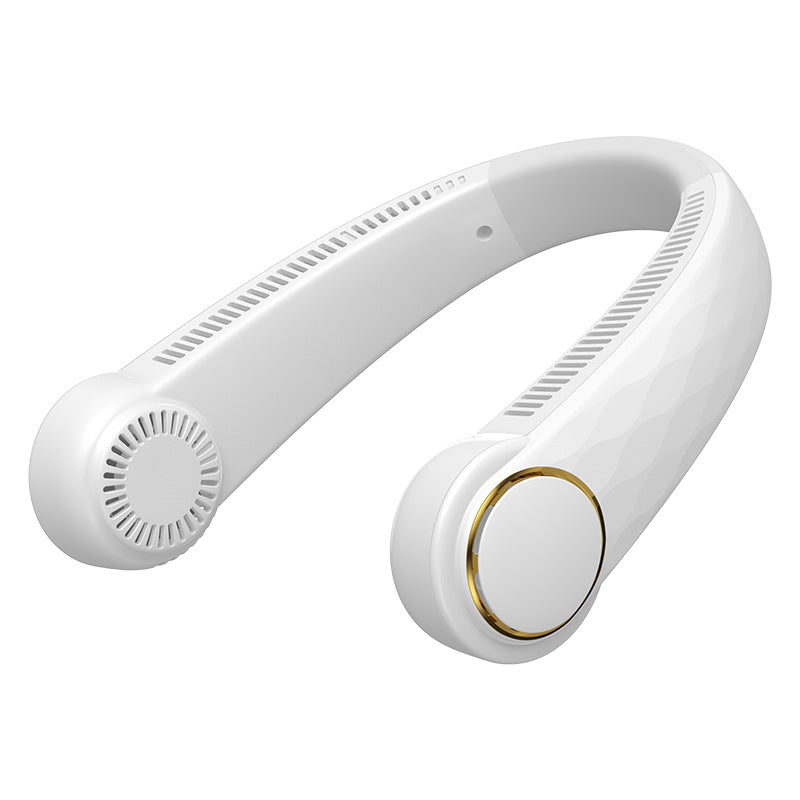 Kvinnelig bærbar nakkevifte med ergonomisk design av Skanto