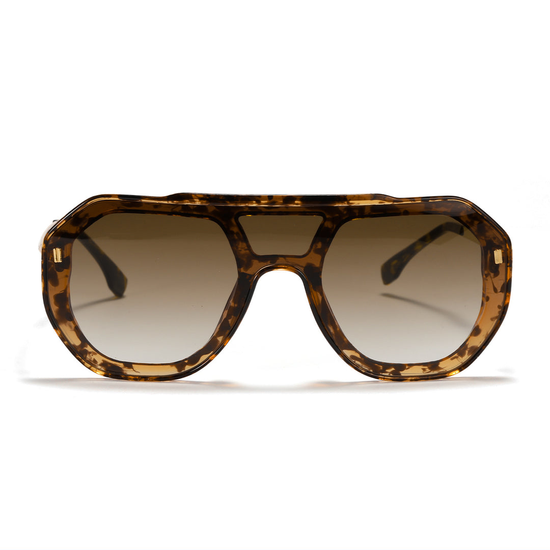 Dame oversized geometrisk solbrille med elegant ramme Skanto