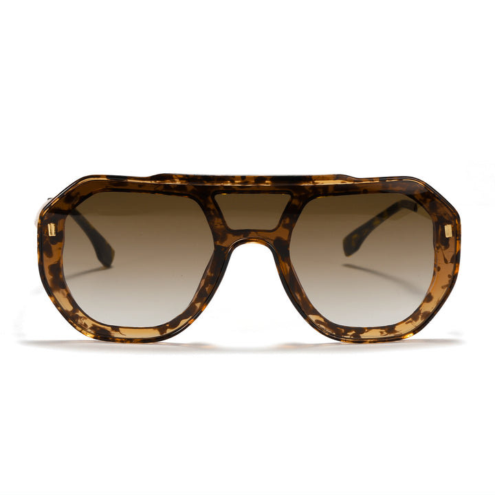 Dame oversized geometrisk solbrille med elegant ramme Skanto