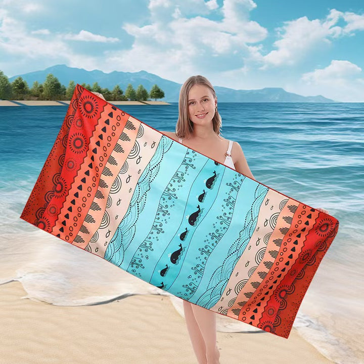 Ladies beach towel with maritime stripe pattern Skanto