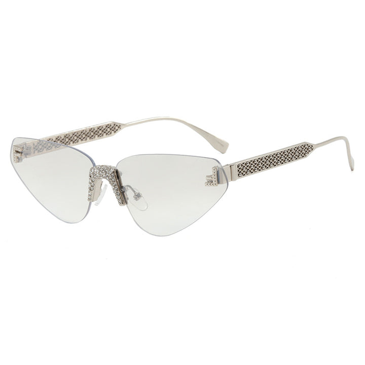 Dame Designer katteøyne-solbrille med glitrende strass-dekor Skanto