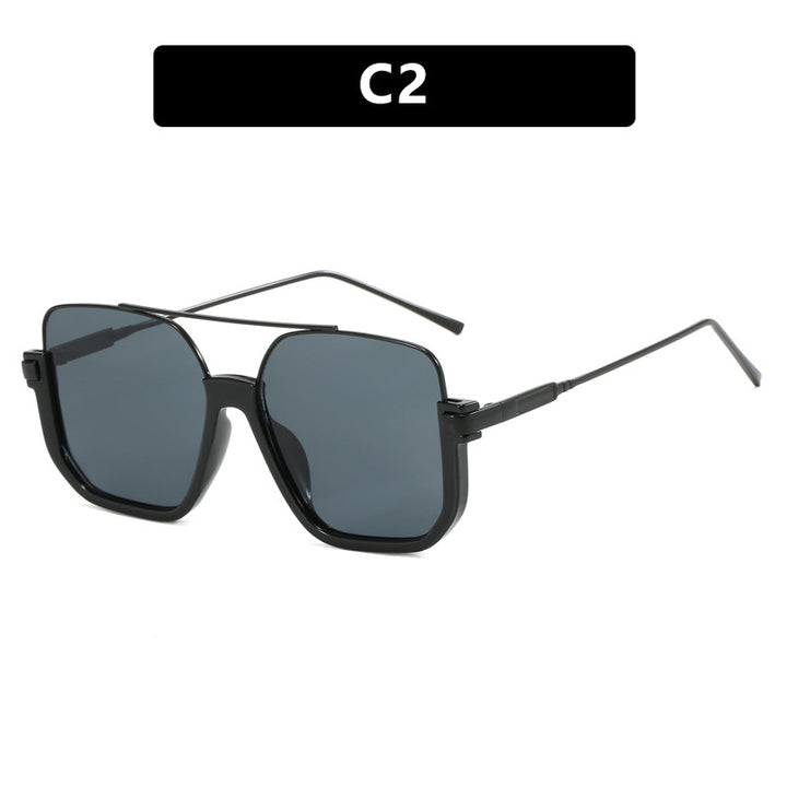 Damer oversized solbriller med trendy kvadratisk ramme og beskyttende UV-filter Skanto