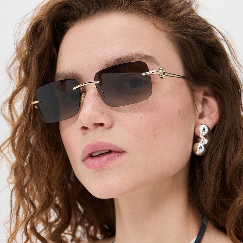 Dame fashionable geometrisk brille Skanto