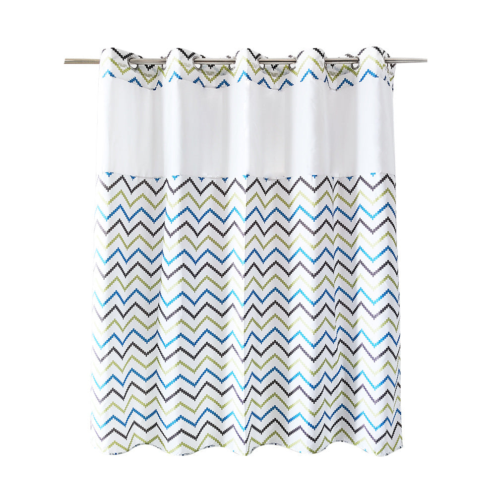 Geometrisk Zigzag Print Dusjforheng Skanto