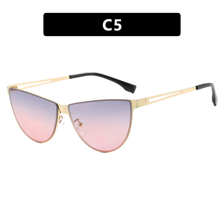 Dame Cat-Eye solbriller med stilfull metallramme og beskyttende UV-filter Skanto