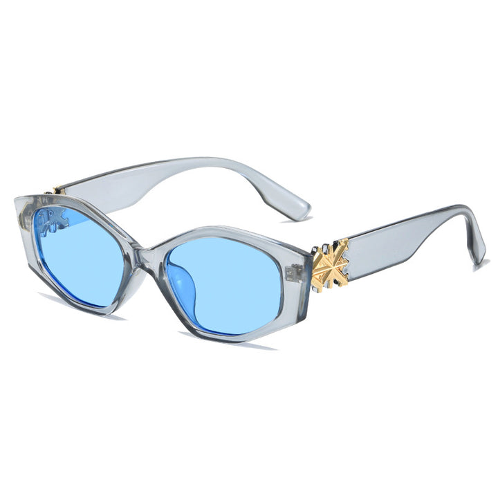Dame geometrisk solbrille med luksuriøs detalj Skanto