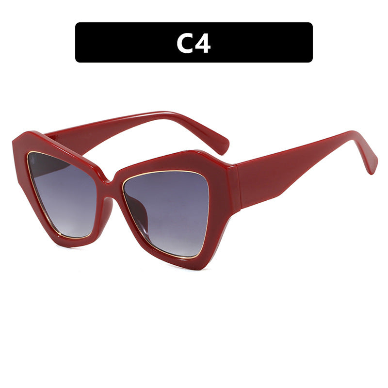 Dame trendy Cat-Eye solbriller med elegant ramme og UV-beskyttelse Skanto
