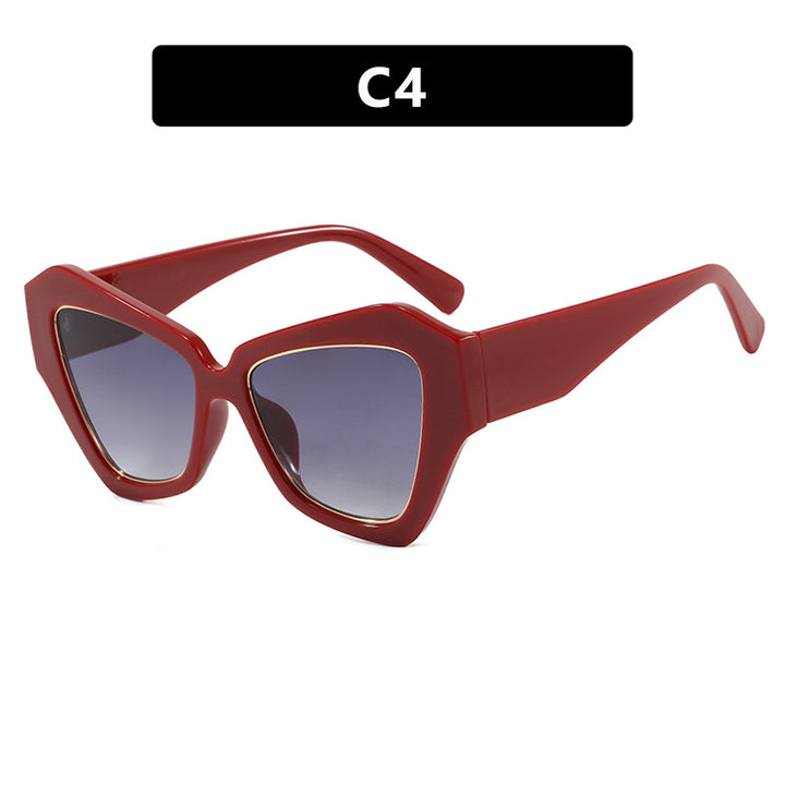 Dame trendy Cat-Eye solbriller med elegant ramme og UV-beskyttelse Skanto